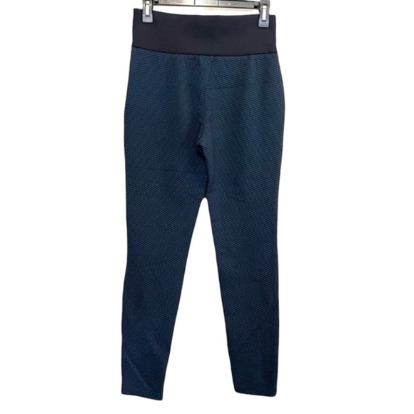 Akris Punta High Waisted Leggings, Pull On/Side Zipper, Blue/Black, Size 8 - Picture 3 of 8